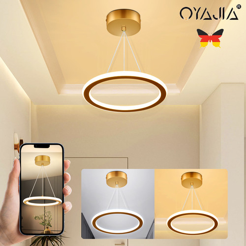 Led gold ring pendelleuchte - gold,